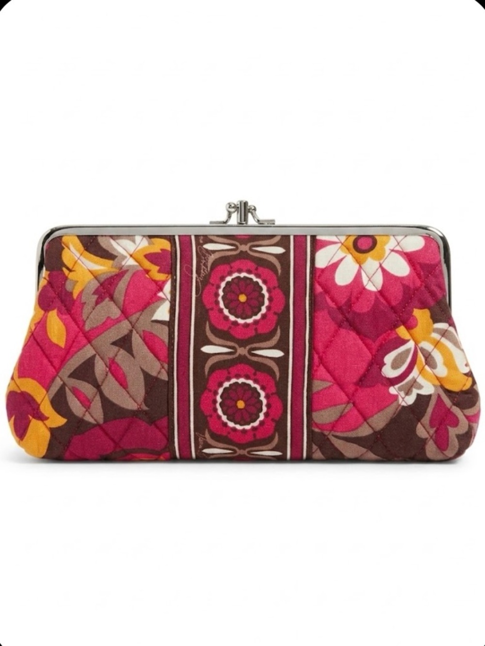 Vera Bradley Carnaby Double Kisslock Clutch Wallet Quilted
